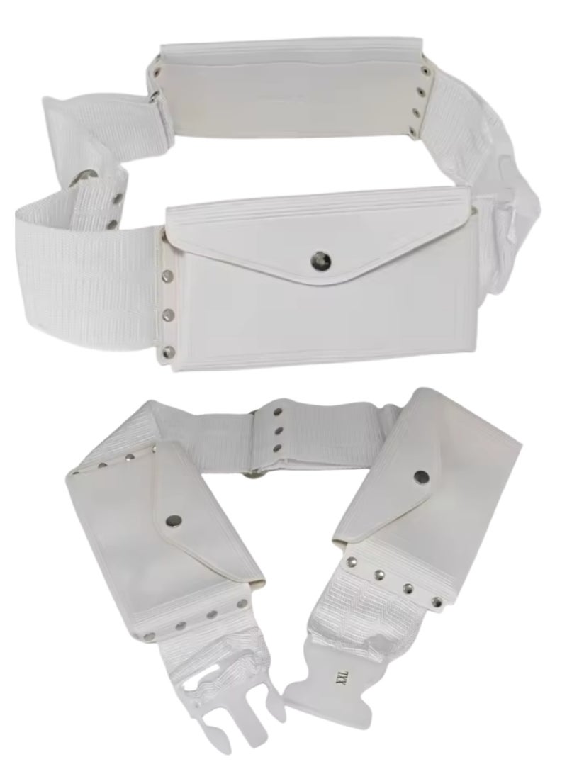 قطني منشفة الإحرام مع حقيبة حزام - مجموعة مناشف إسلامية للرجال مكونة من قطعتين - مناشف إحرام / أحرام ناعمة وماصة - أساسيات الحج والعمرة الصحية - أبيض - Image 2